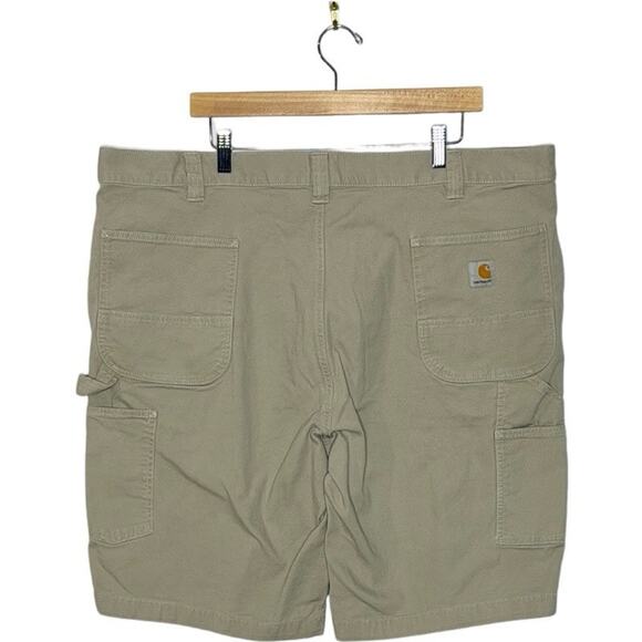 Carhartt Mens Rugged Flex Relaxed Fit Canvas Work Shorts 44 Inseam 11” Tan - Picture 2 of 8